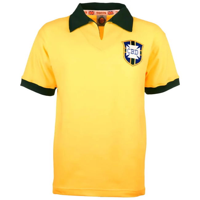 Genuine Copy Brazil Home Supporter Shirt for Adults (Brazil 1958)