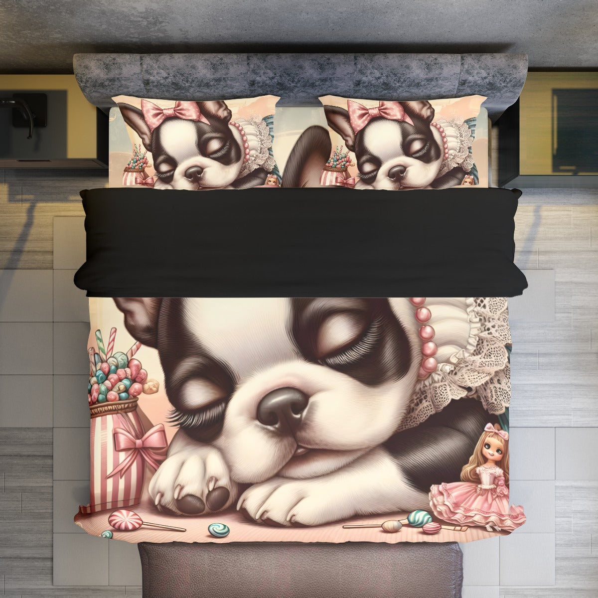 Durable Brutus - Duvet Cover Set For Boston Terrier Lovers for Everyday