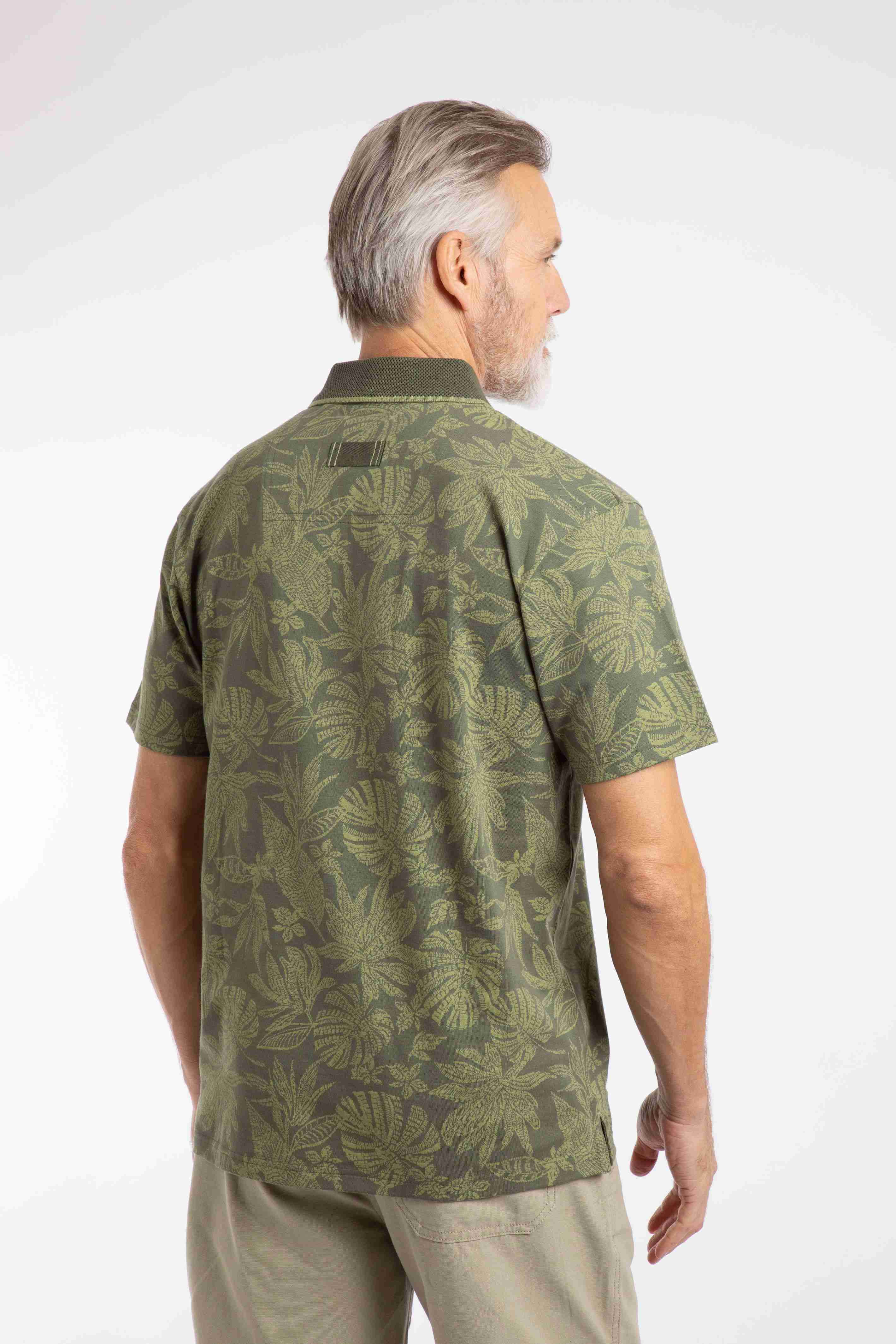 Sarat Printed Polo Shirt Dark Olive