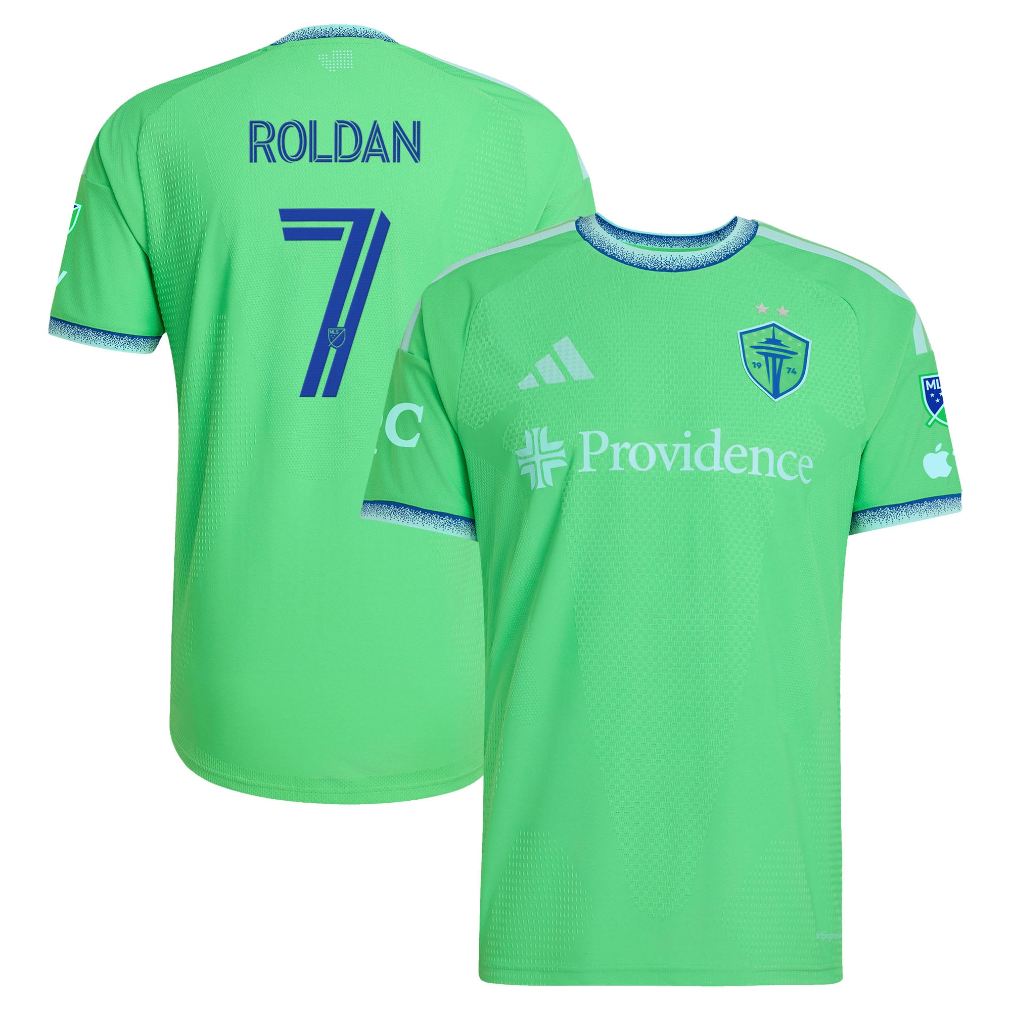 [JED] Youth Cristian Roldan Seattle Sounders FC 2026 The Evergreen State Kit On-Field Authentic Patch Jersey - Rave Green