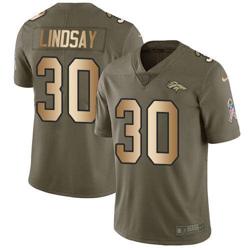 NFL W D B Broncos Phillip Lindsay #30 Team Color Limited Game Jerse...