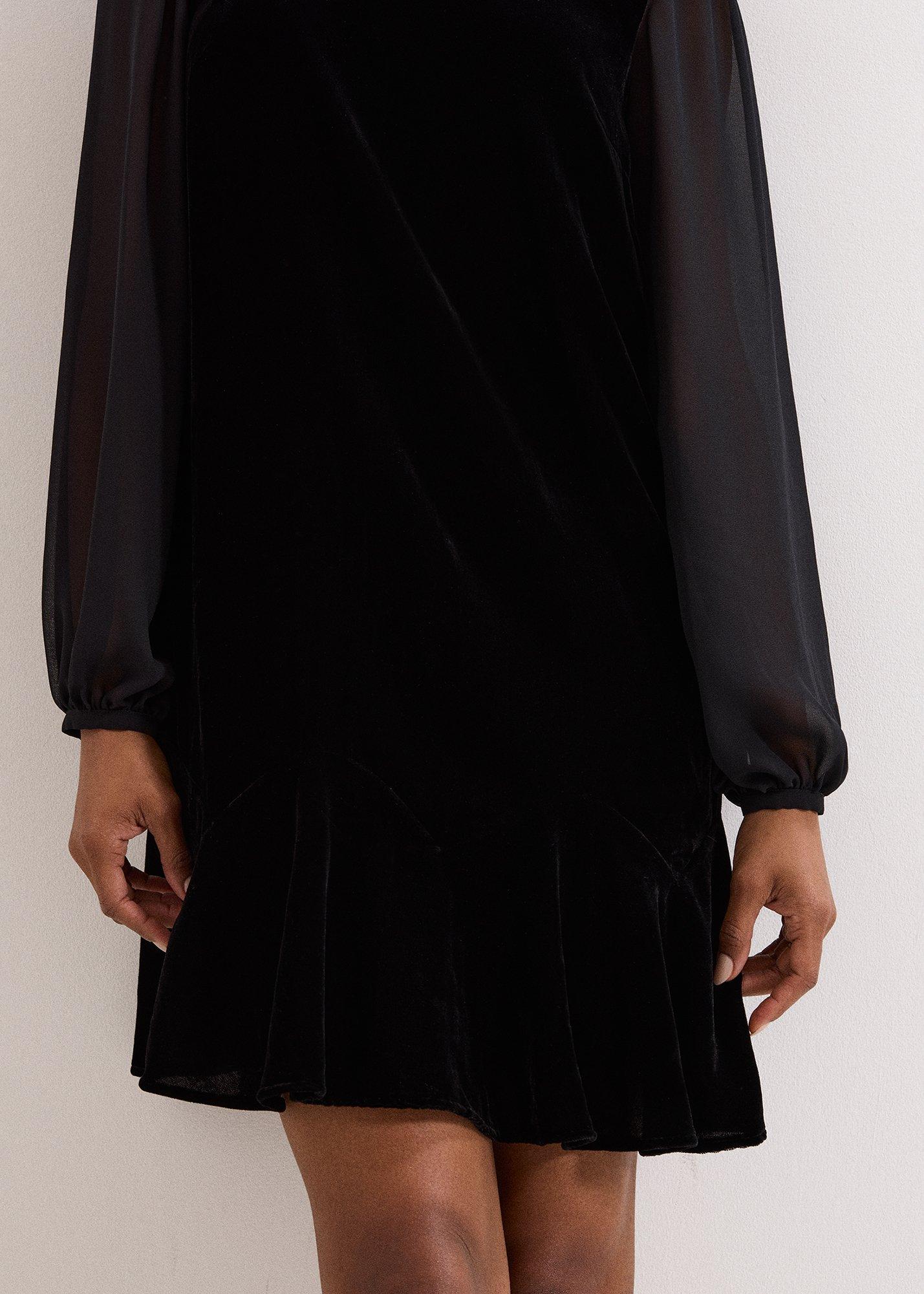 Petite Velvet Swing Dress