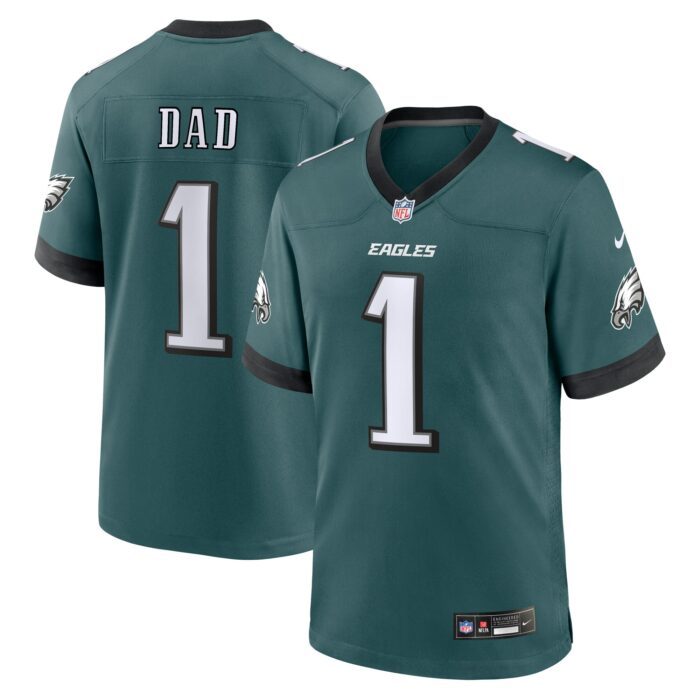 Men's Philadelphia Eagles Nike Midnight Green #1 Dad Game ...
