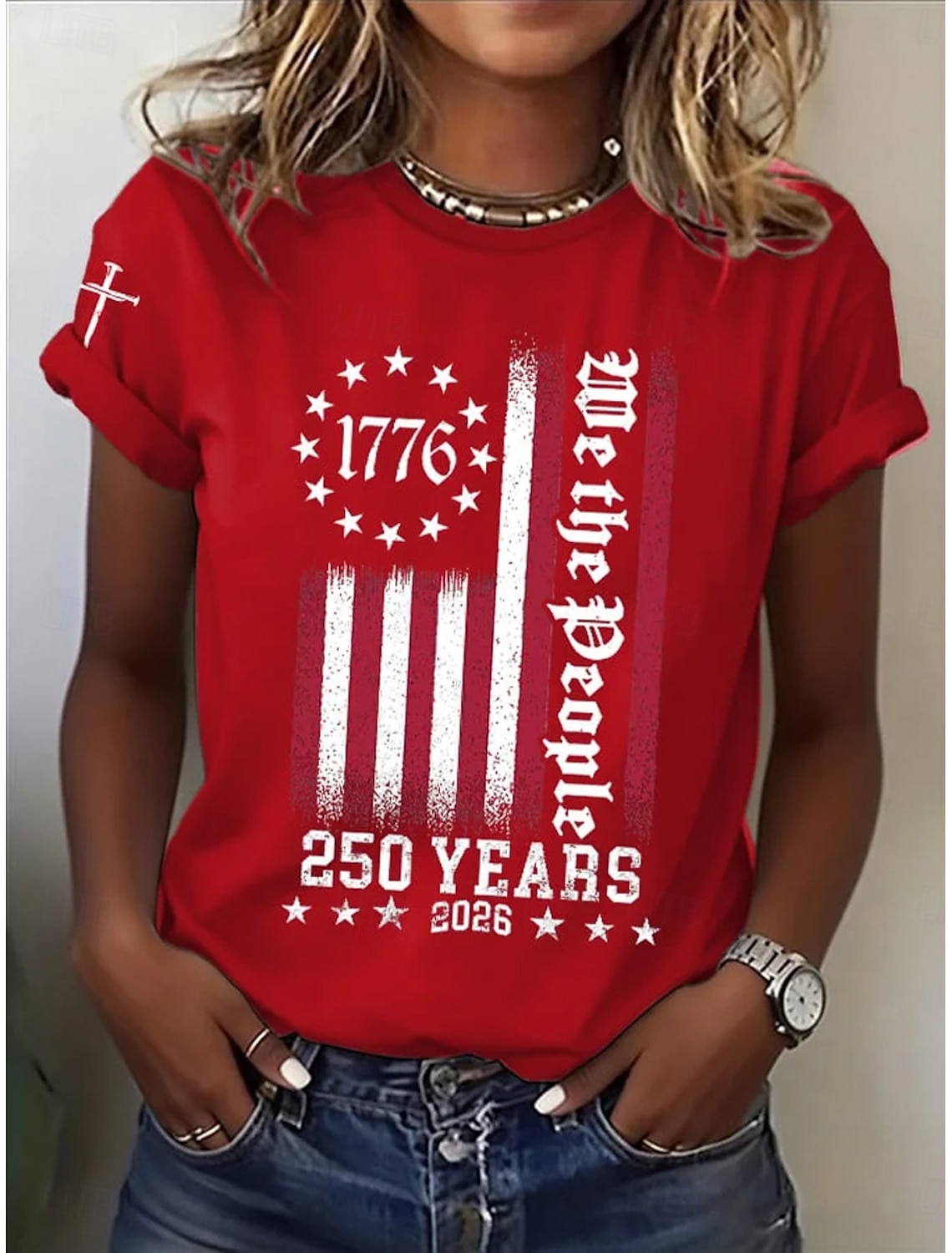 Independence Day American Anniversary Patriotic Women's T Shirt Print Asymmetrical Graphic Flag American Flag Vintage Fashion Stylish Short Sleeve One Shoulder Regular Tops Daily