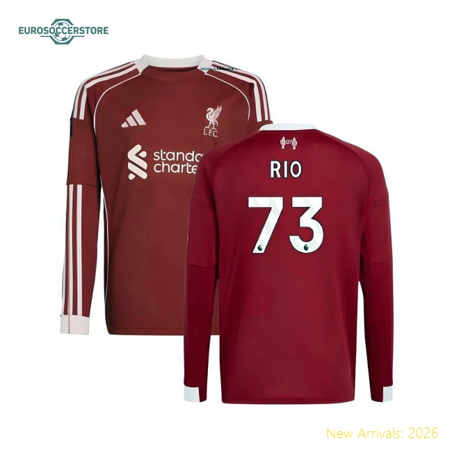 2025-2026 Liverpool Long Sleeve Home Shirt (Kids) (Rio 73)
