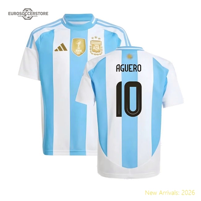 2024-2025 Argentina Home Shirt (Kids) (AGUERO 10)