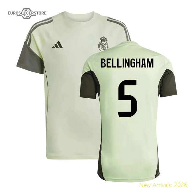 Top-Quality 2025-2026 Real Madrid Training Tee (Almost Lime) - Kids (Bellingham