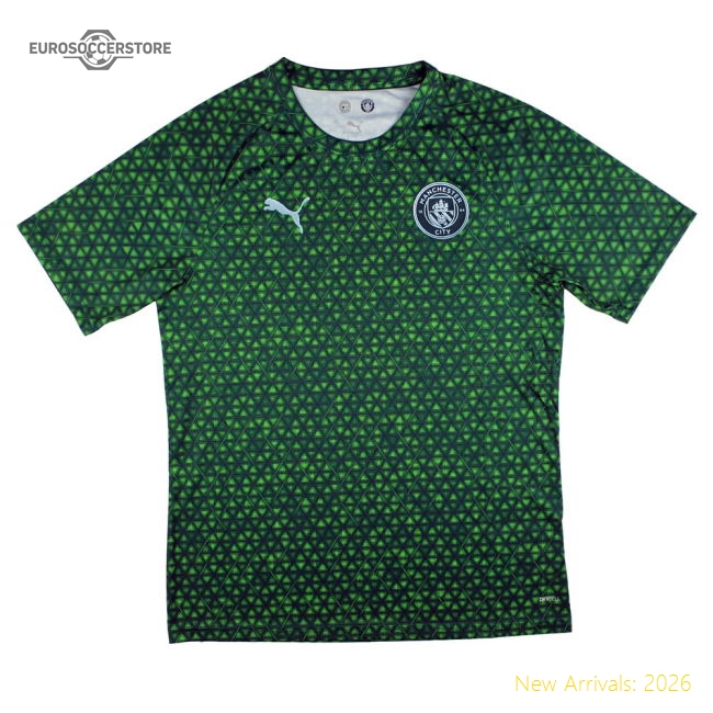 2025-2026 Man City Warm Performance Up Uniform Green Terrain