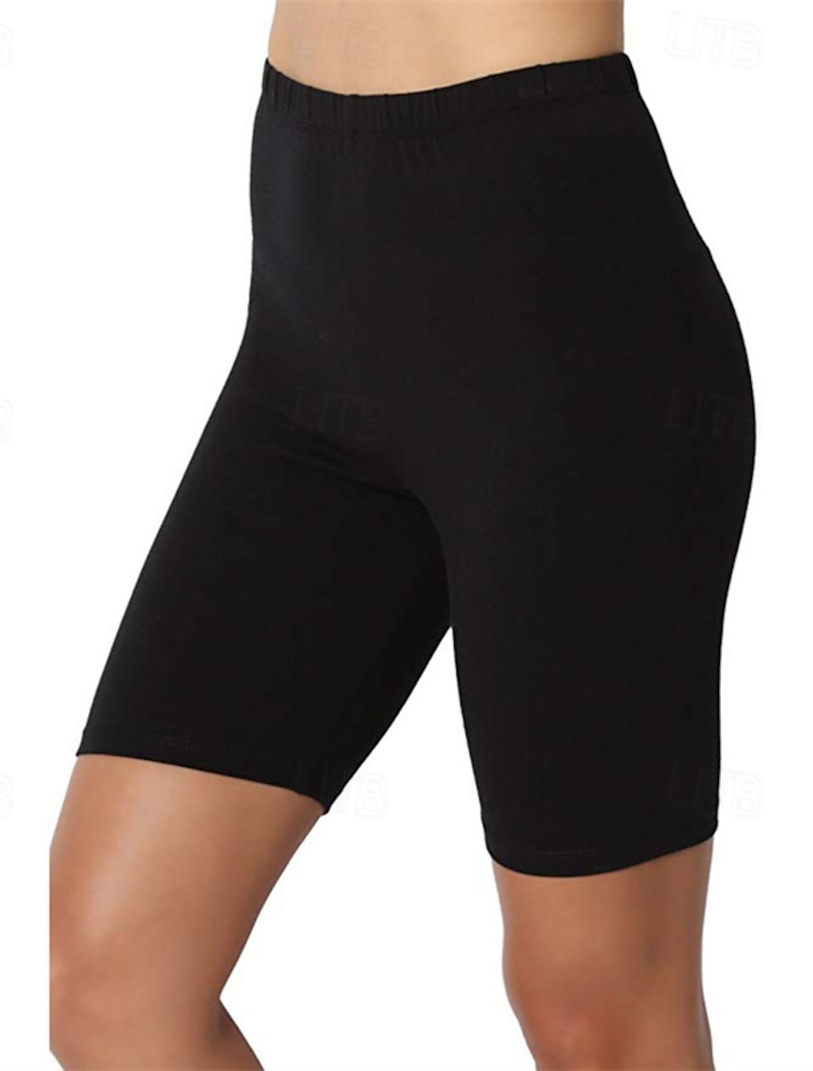 Women's Shorts Leggings Cozy Leggings Streetwear Casual Knee Length High Waist Plain Elastic Waist Breathability Stretchy Vacation Street Daily Wear Black White Pink Navy Blue Summer Regular Fit