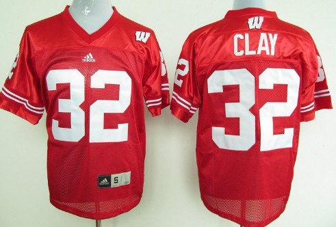 Men's None Red 2024 performance John Clay #32 game day Jersey