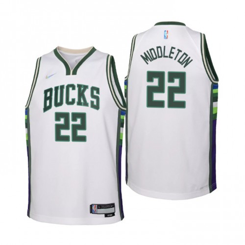 White Nike Milwaukee Bucks #22 Bucks Jersey - Quick-Dry Basketball Jersey