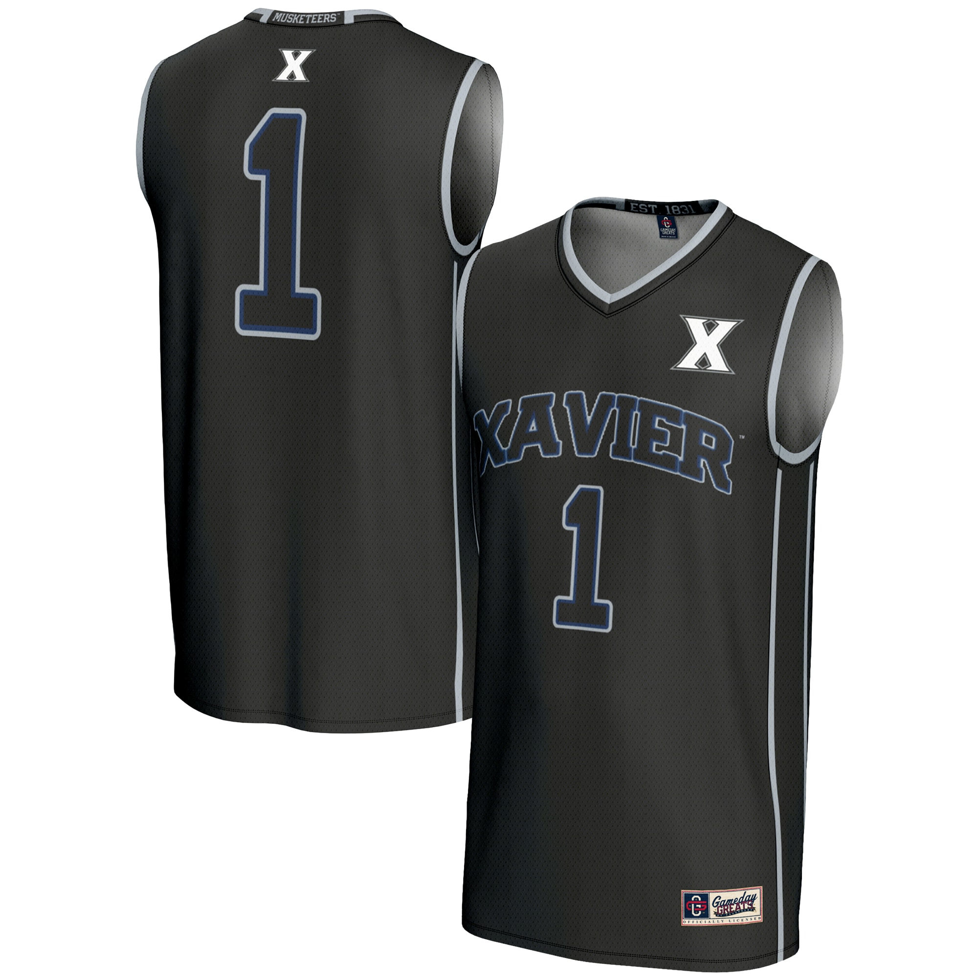 [NJP] Women's Xavier Musketeers GameDay Greats Lightweight Basketball Jersey - Black