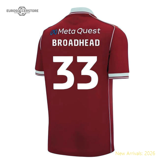 First-class 2025-2026 Wrexham Home Shirt (broadhead 33)