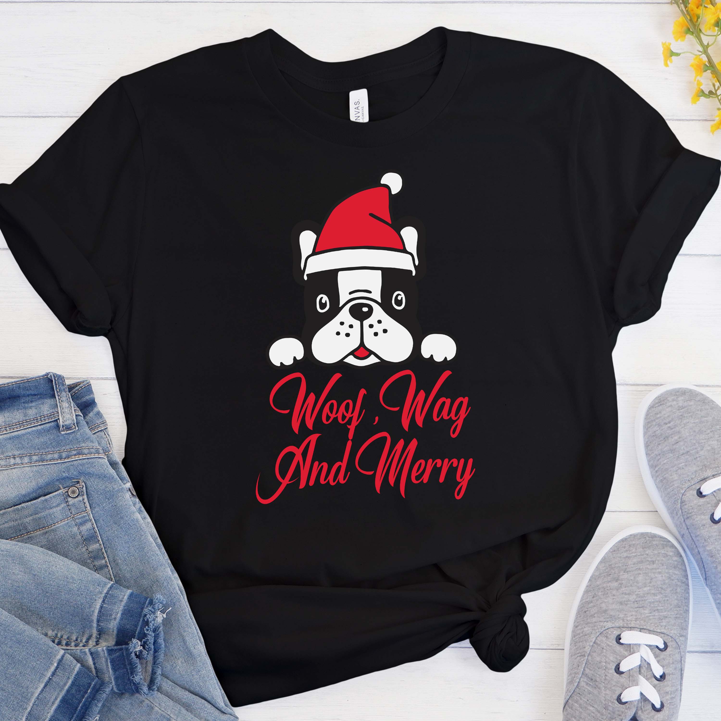 Ideal Festive Gift - Bulldog Inspired Unisex T-shirt Indoor Comfort
