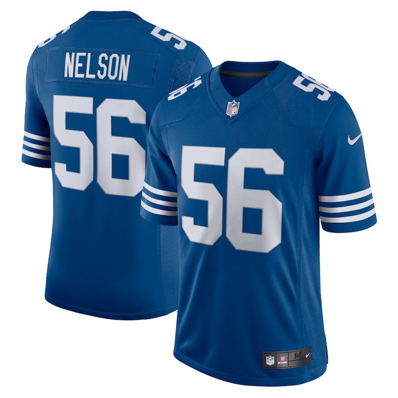 None Mens Nike Quenton Nelson Royal IND Colts Premium Authentic Jersey