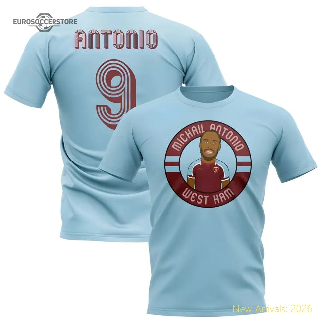 Michail Antonio West Ham Illustration T-Shirt Sky For Premier League