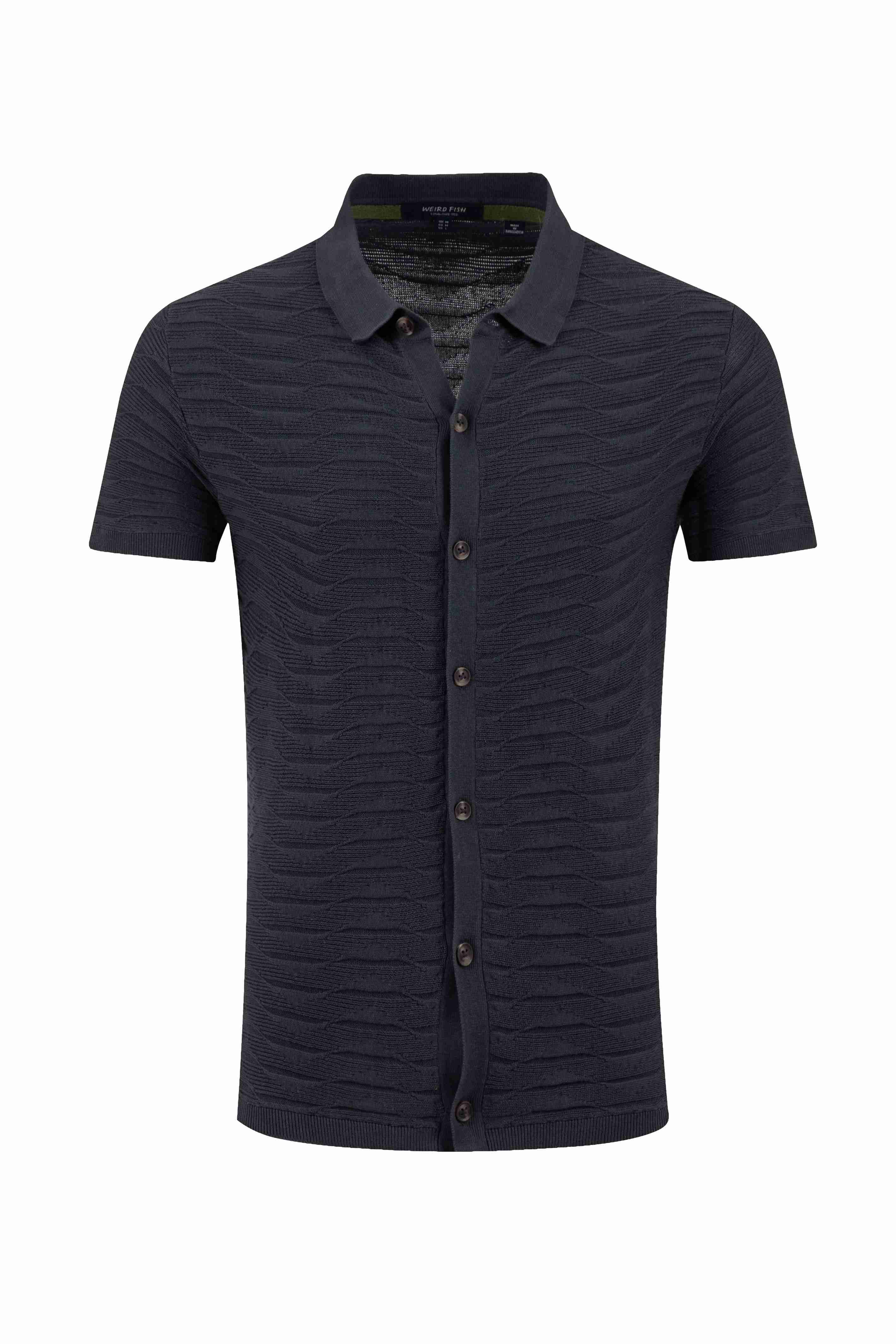 Tod Short Sleeve Knitted Shirt Navy