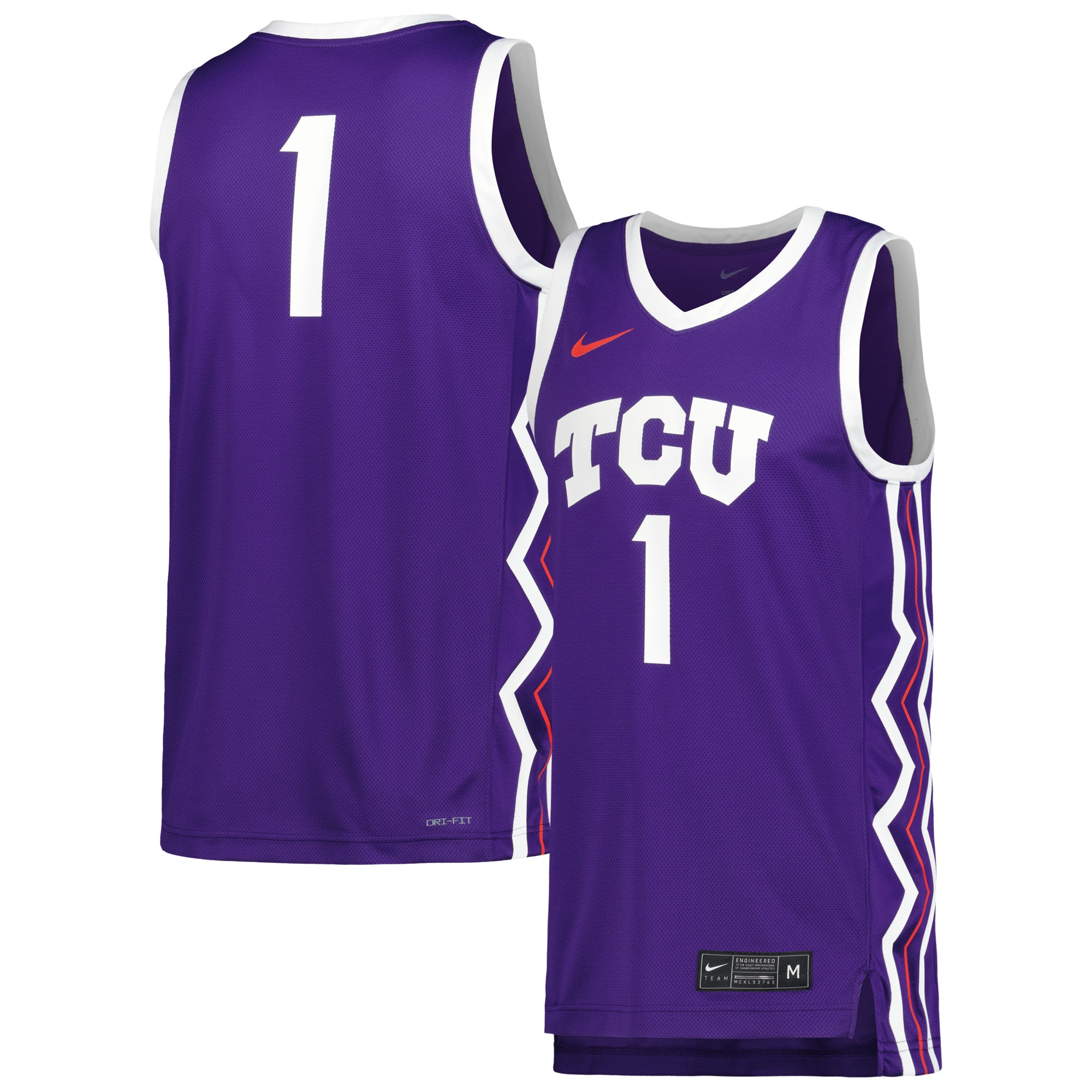 [NJP] Youth TCU Horned Frogs Replica Basketball Jersey - Purple
