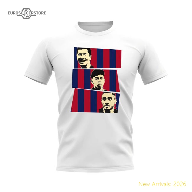 Premium-grade Lewandowski Lamine Yamal Raphinha Barca Trio T-shirt