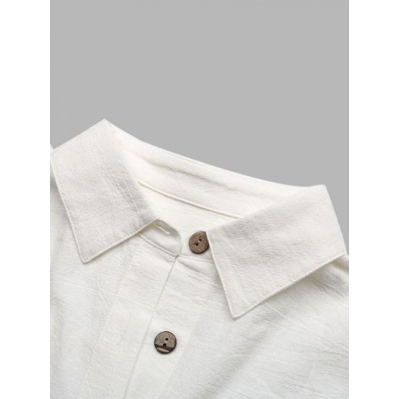 Button Down Front Pockets Shirt AX6591