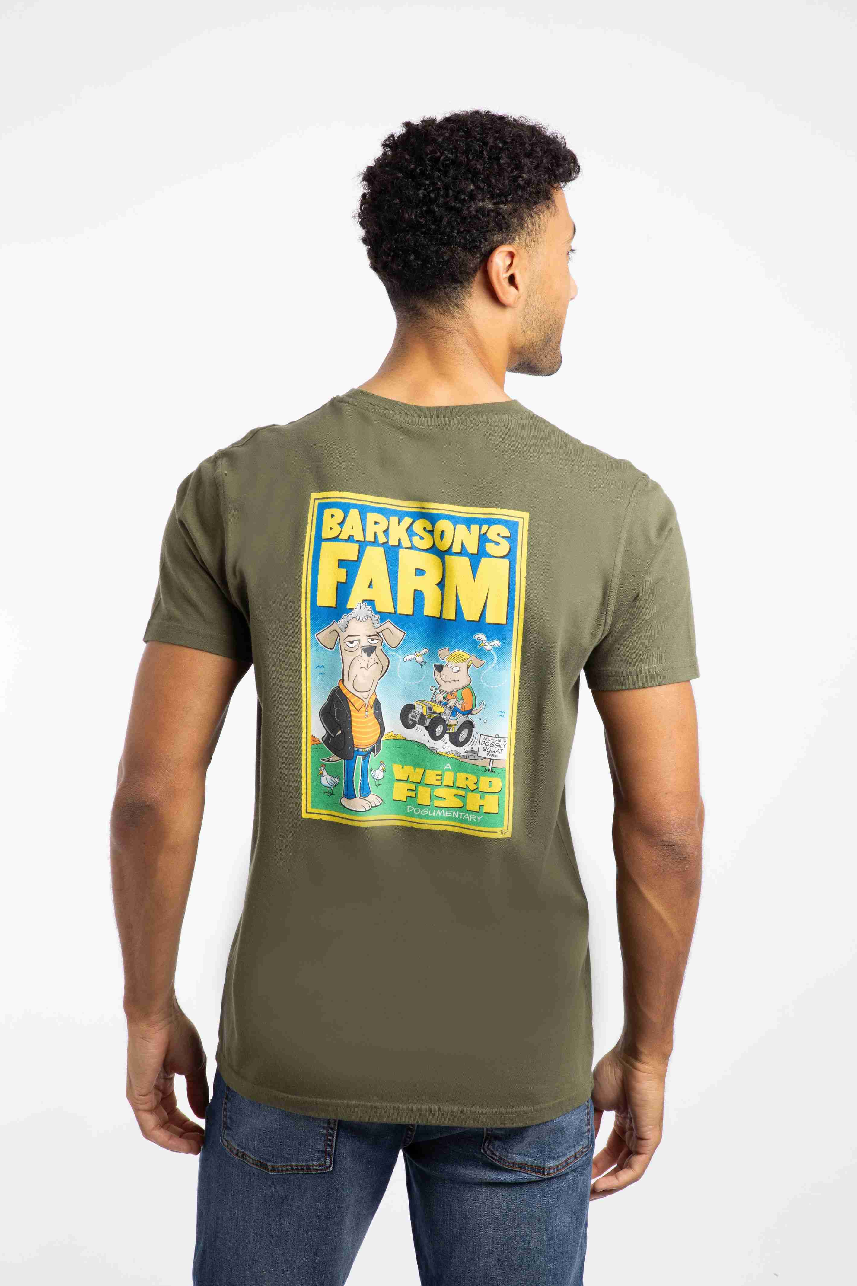 Barkson's Farm Back Print Artist T-Shirt Deep Lichen Green