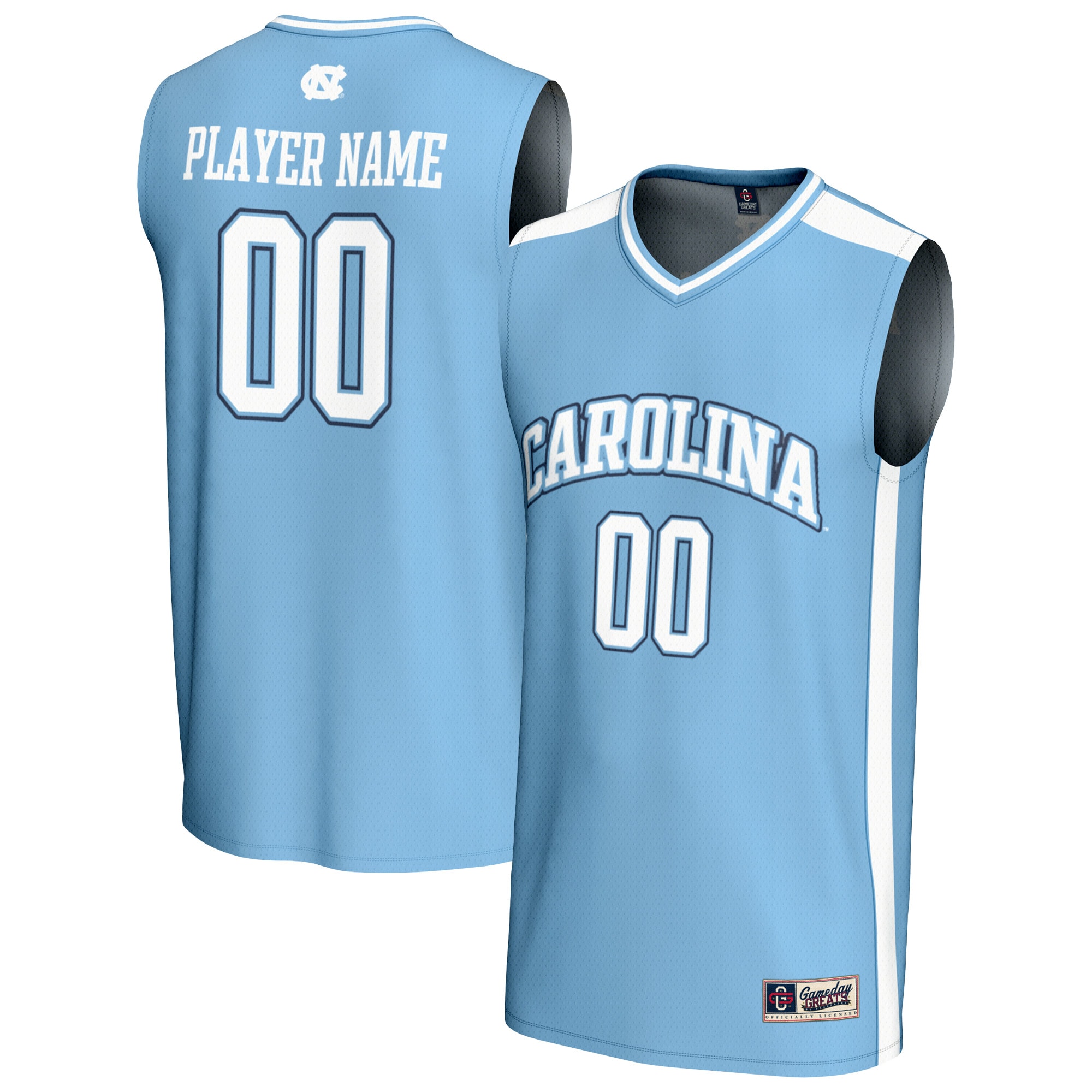 [NJP] North Carolina Tar Heels GameDay Greats Youth NIL Pick-A-Player Lightweight Men's Basketball Fashion Jersey - Light Blue