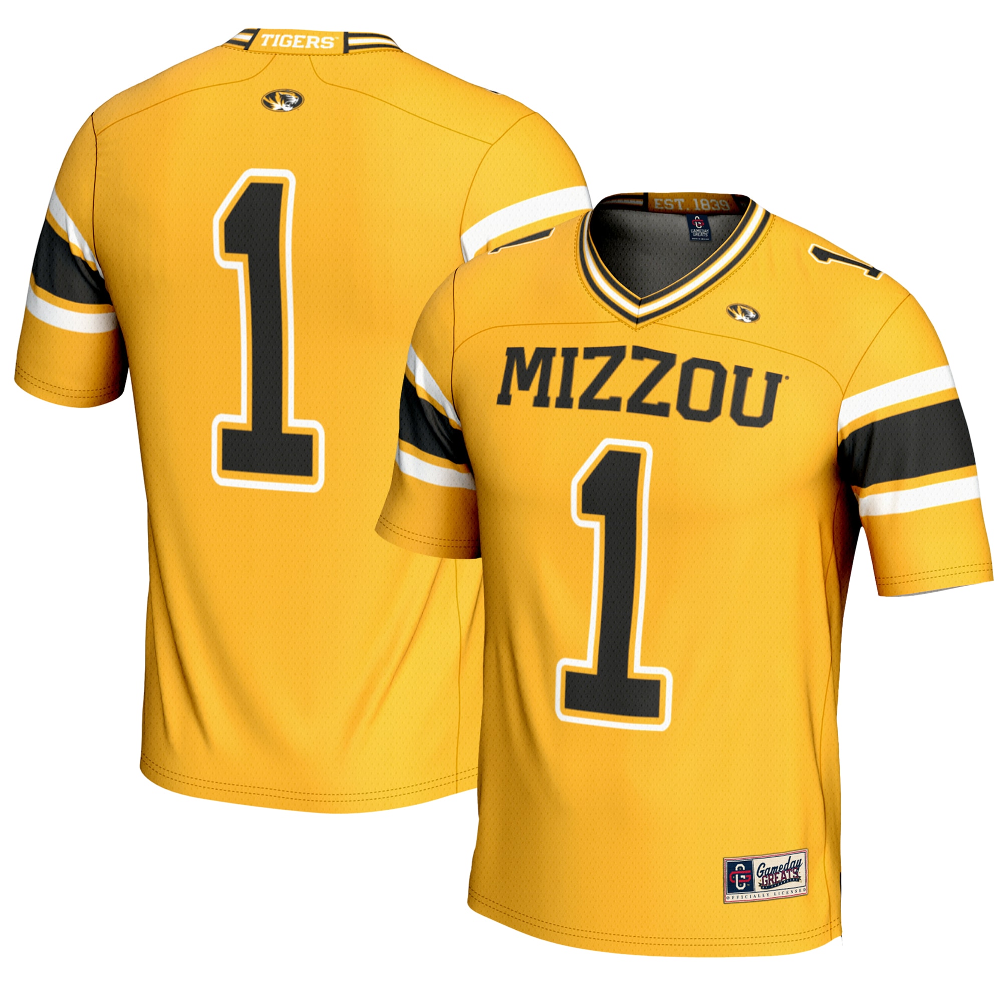 #1 Missouri Tigers GameDay Greats Youth Football Jersey - Gold