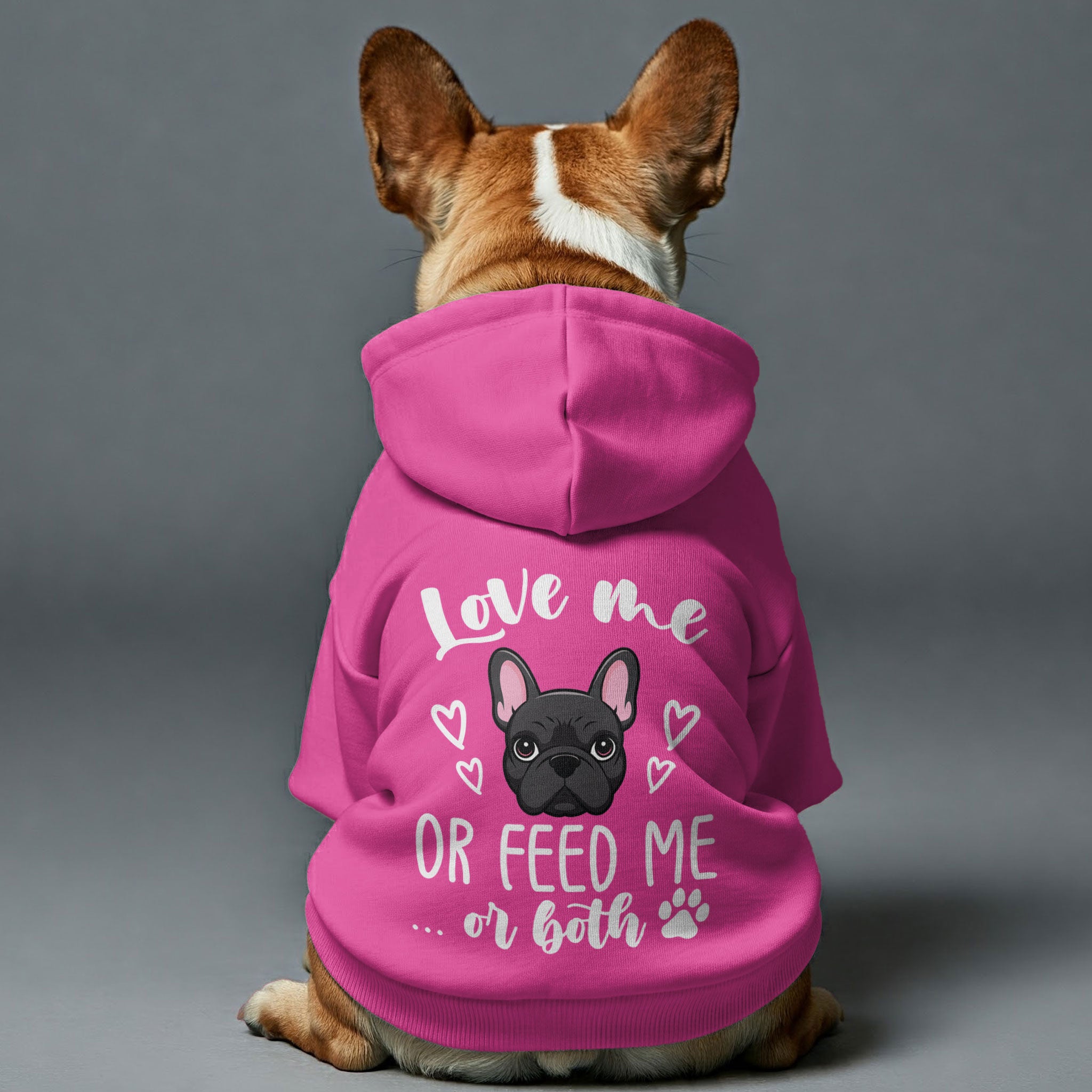Love me or feed me... or both - Personalized French Bulldog Hoodies with Funny Quotes – Stylish, Cozy, and Premium 100% Cotton