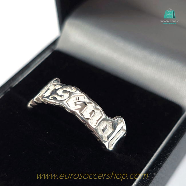 Arsenal FC Sterling Silver Text Ring - Q