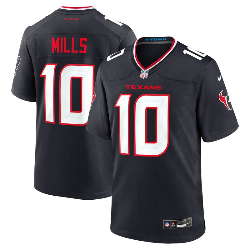None Davis Mills Fan Favorite HOU Texans Authentic Jersey Game Day Wea