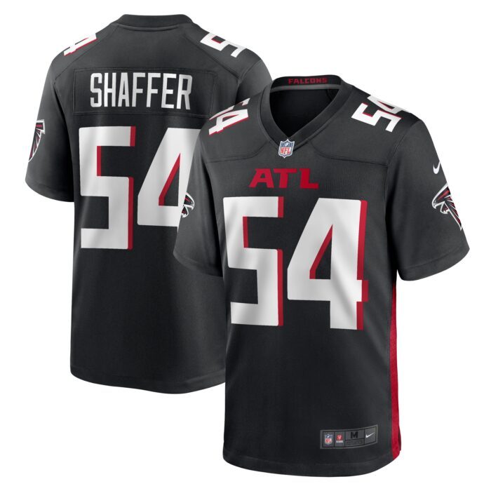 Men's Atlanta Falcons Justin Shaffer Nike Black Game Jerse...