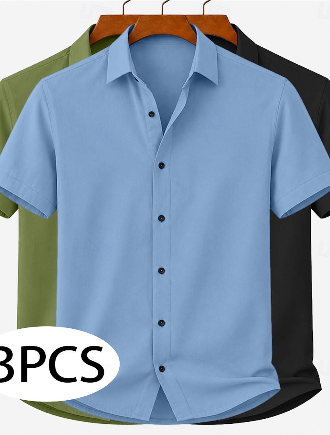 Men Shirt Casual Shirt Button Up Shirt White+Pink+Light Blue Light BLue+Green+Black BLue+Red+Black Yellow+Pink+Black Green+Gray+Black Short Sleeve Plain Shirt Collar Casual Daily Plain Clothing