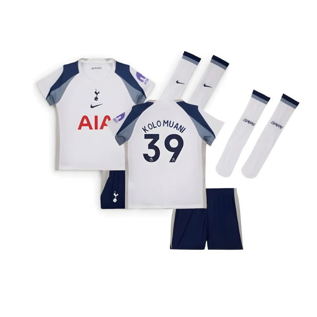 Spurs Tottenham Home Little Kids Mini Kit Kolo Muani #39 Professio...