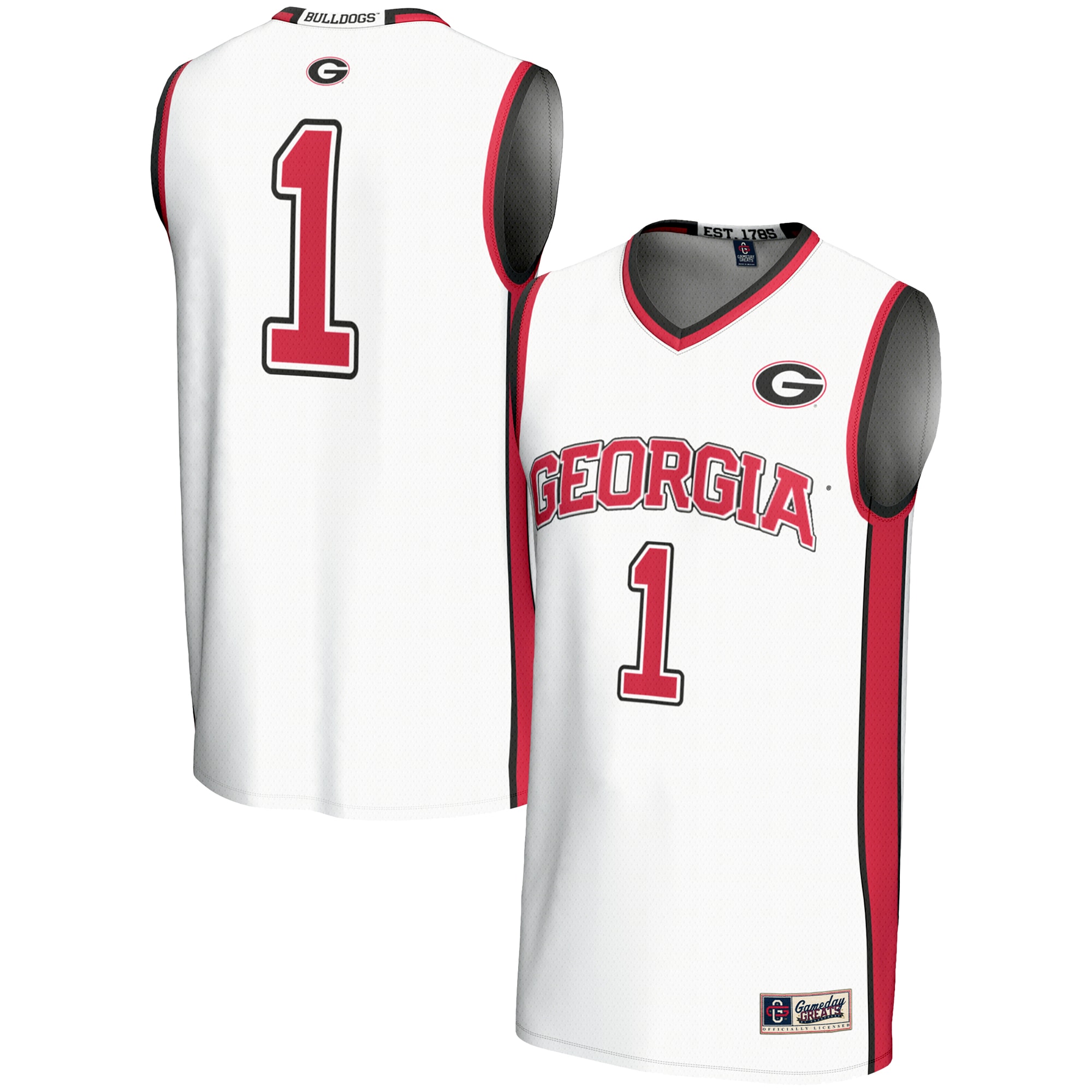 [NJP] Women's Georgia Bulldogs GameDay Greats Lightweight Basketball Jersey - White