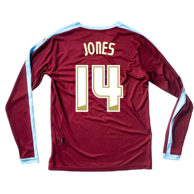 Licensed Burnley Long Sleeve Home Shirt Excellent S Jones #14 Elit...