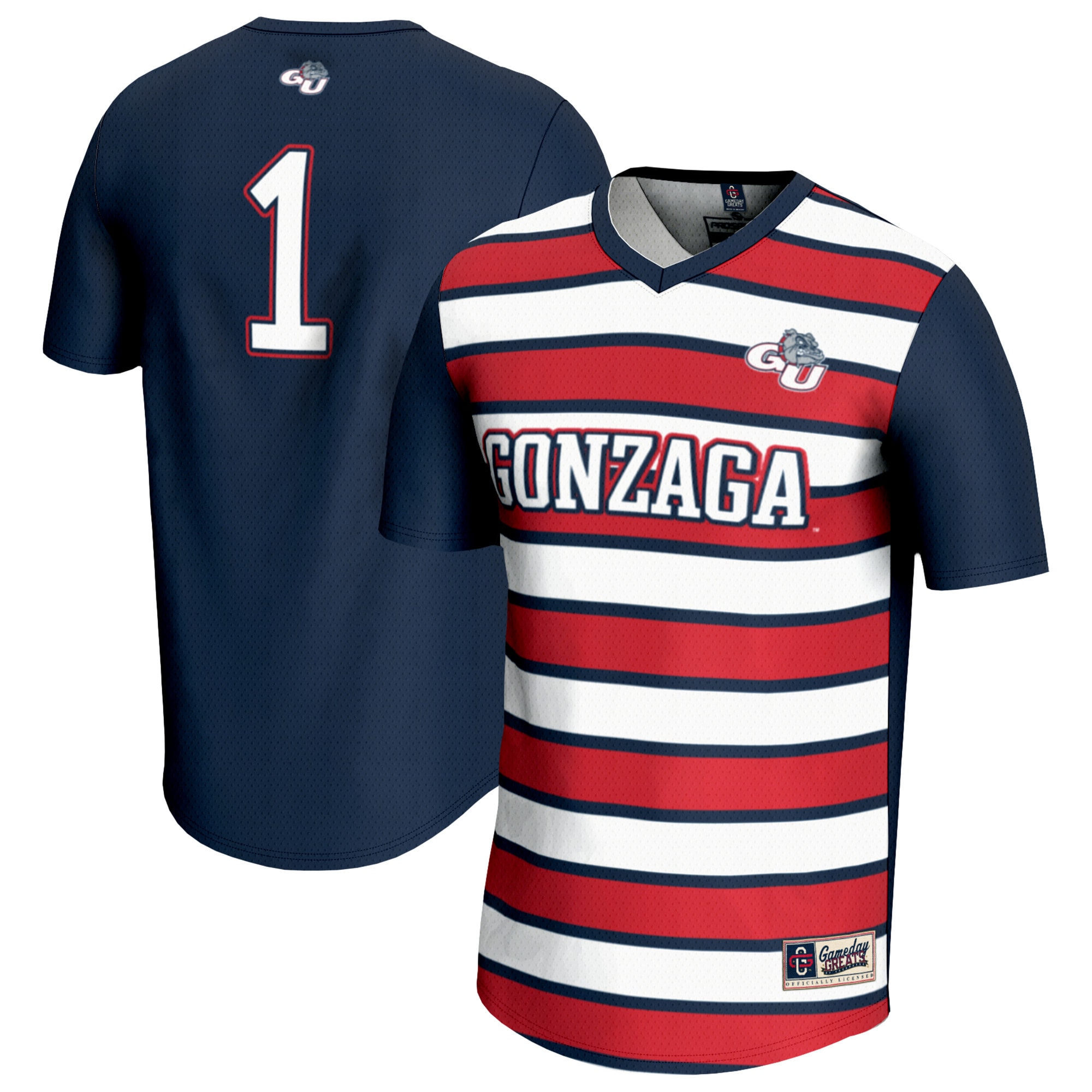 [LK] Gonzaga Bulldogs GameDay Greats Unisex Lightweight Soccer Fashion Jersey - Navy