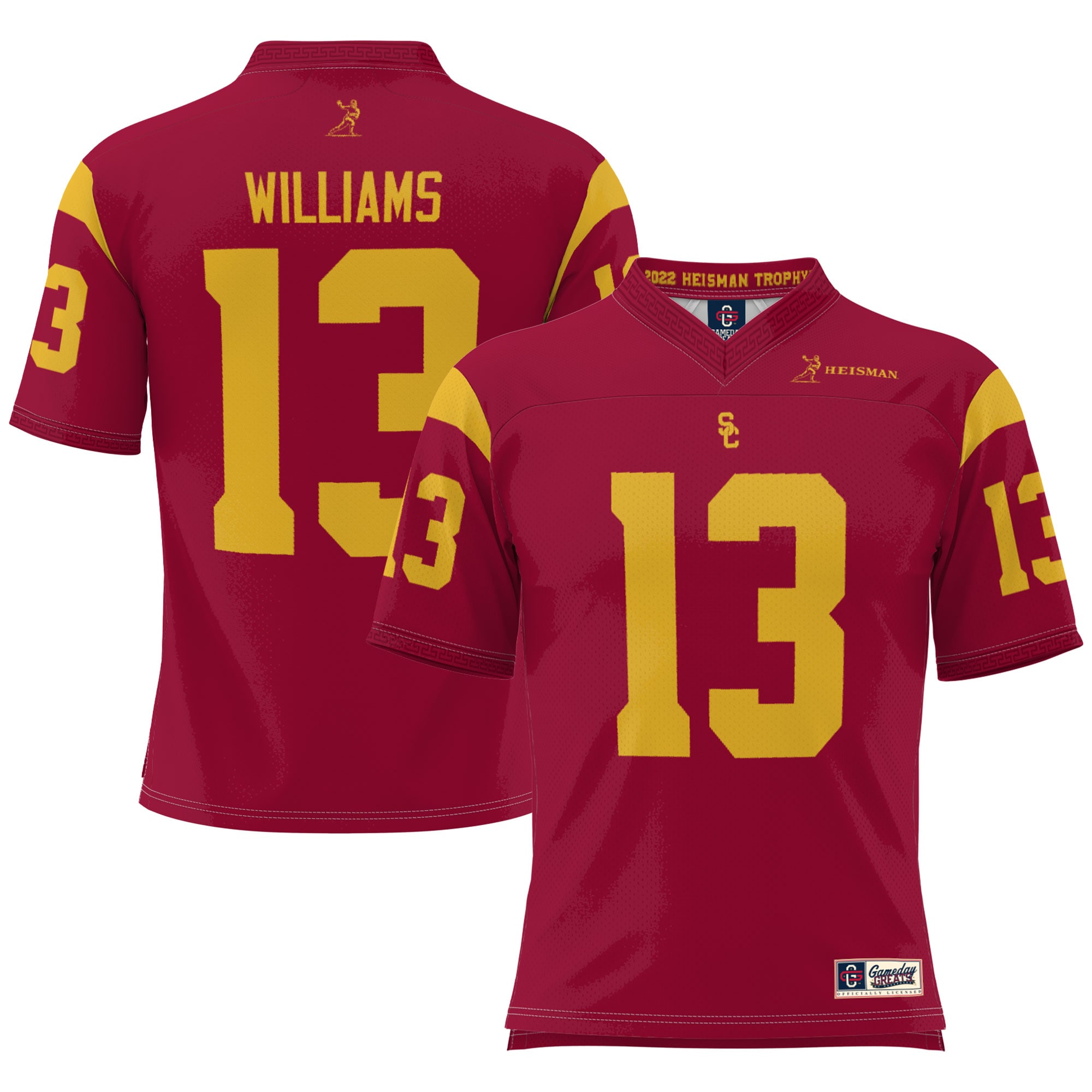 [NJP] Caleb Williams USC Trojans GameDay Greats Youth Heisman Memorial Jersey Lightweight- - Cardinal