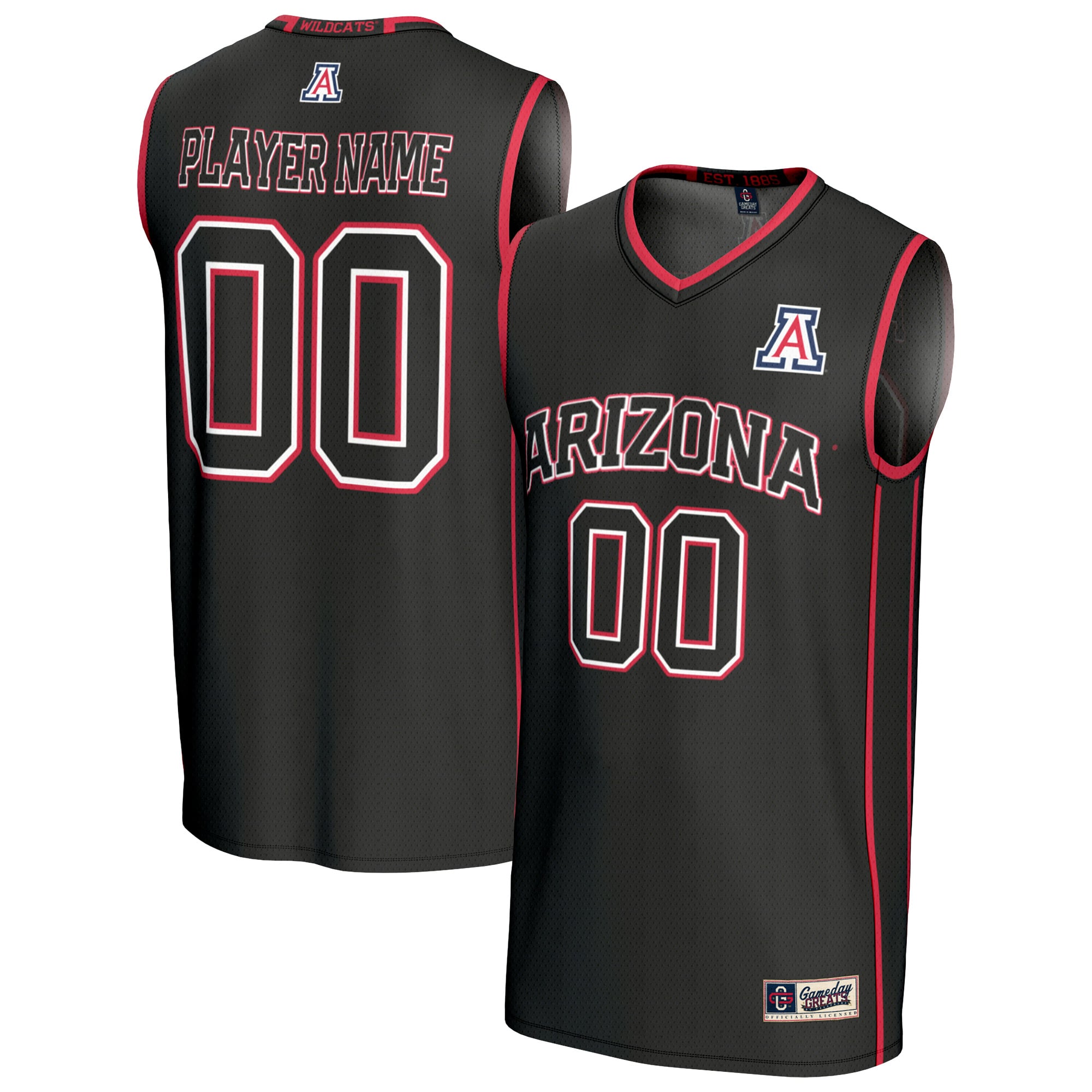 Arizona Wildcats GameDay Greats Unisex Lightweight Collegiate Men's Basketball NIL Pick-A-Player Fashion Jersey - Black