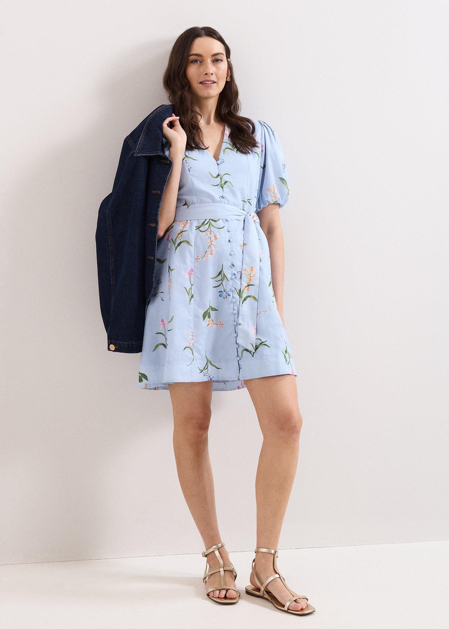 Velma Floral Blue Mini Dress