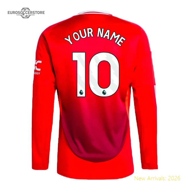 Luxury 2024-2025 Man Utd Long Sleeve Home Shirt (your Name)
