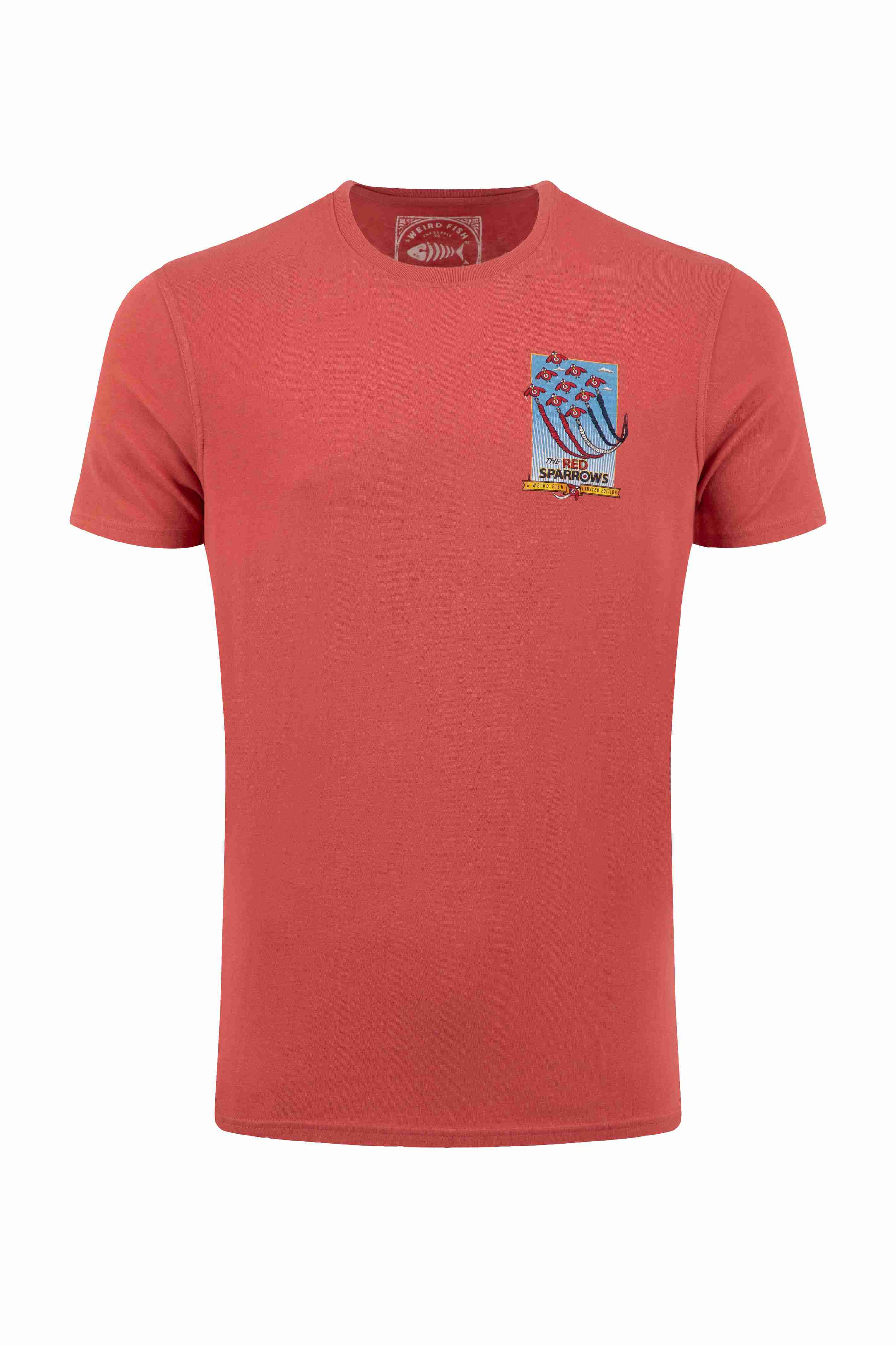 Red Sparrows Back Print Artist T-Shirt Nantucket