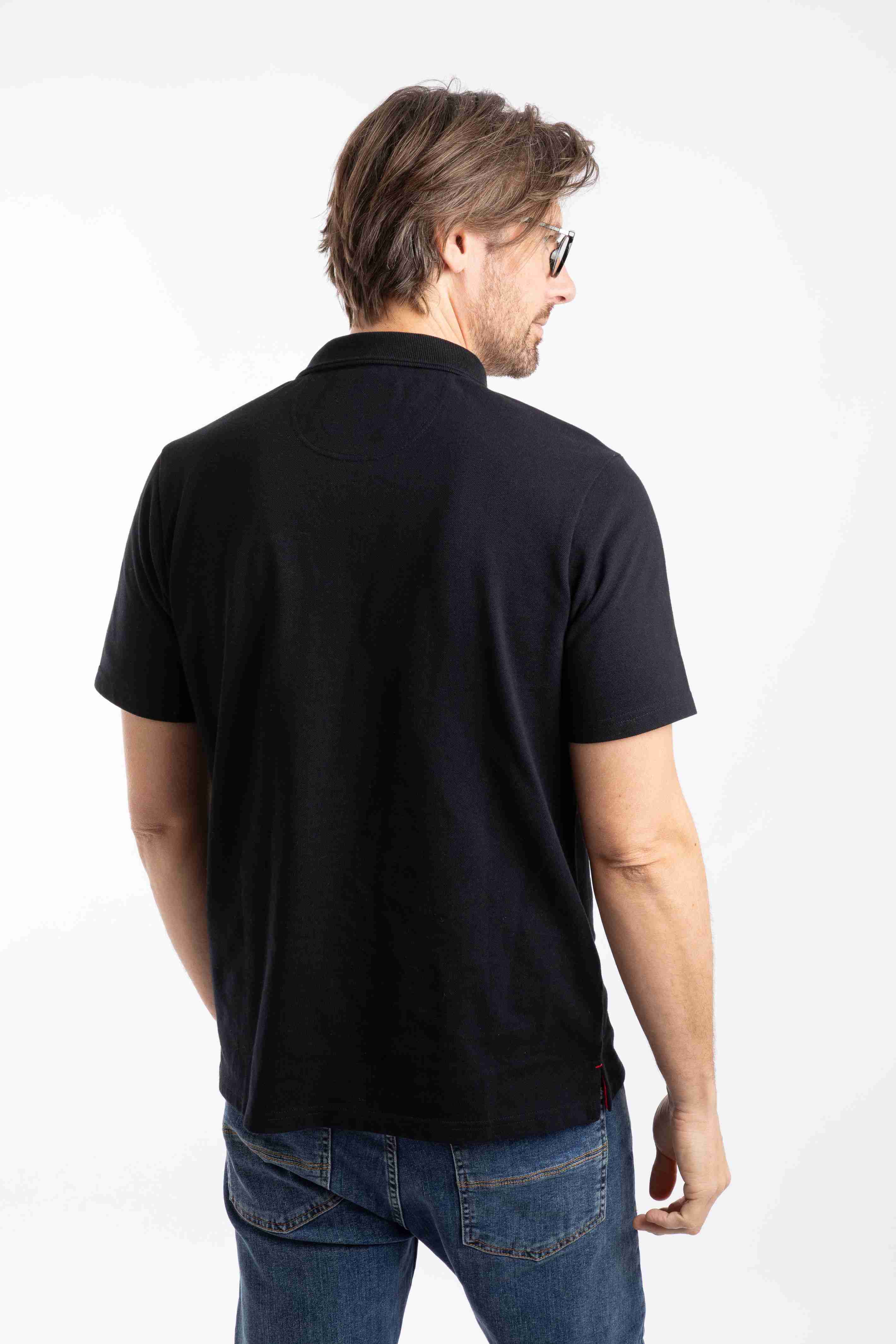 Miles Pique Polo Shirt Black
