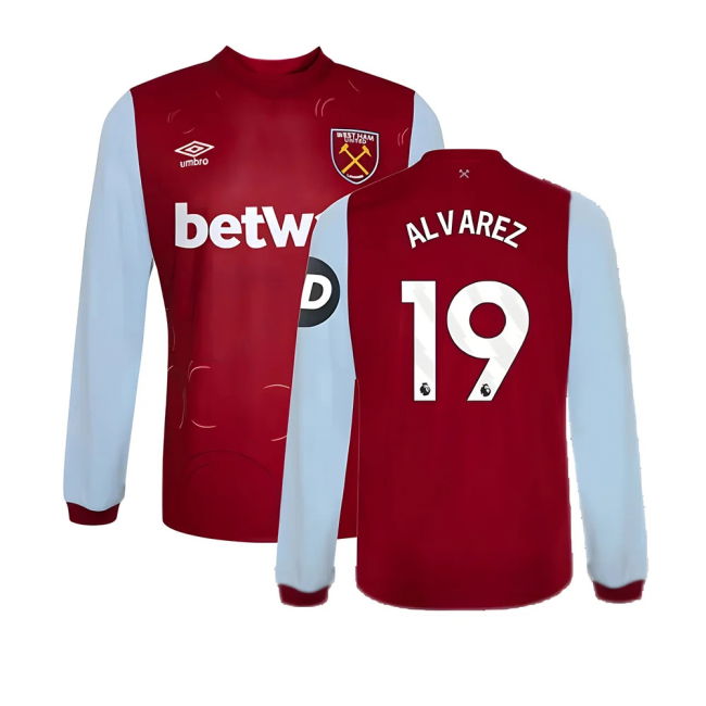 Authentic 2023-2024 West Ham Home Moisture-Wicking Rare ALVAREZ 1#725