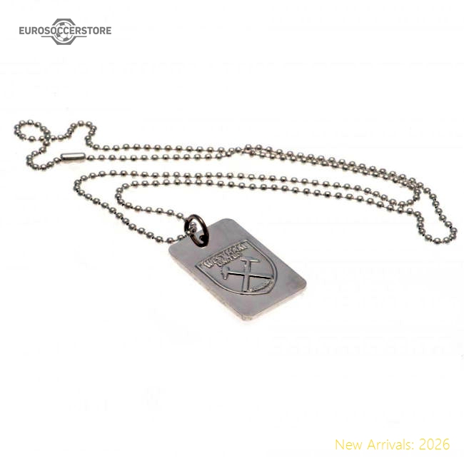 Premium West Ham United Fc Silver Plated Dog Tag & Chain - Premium