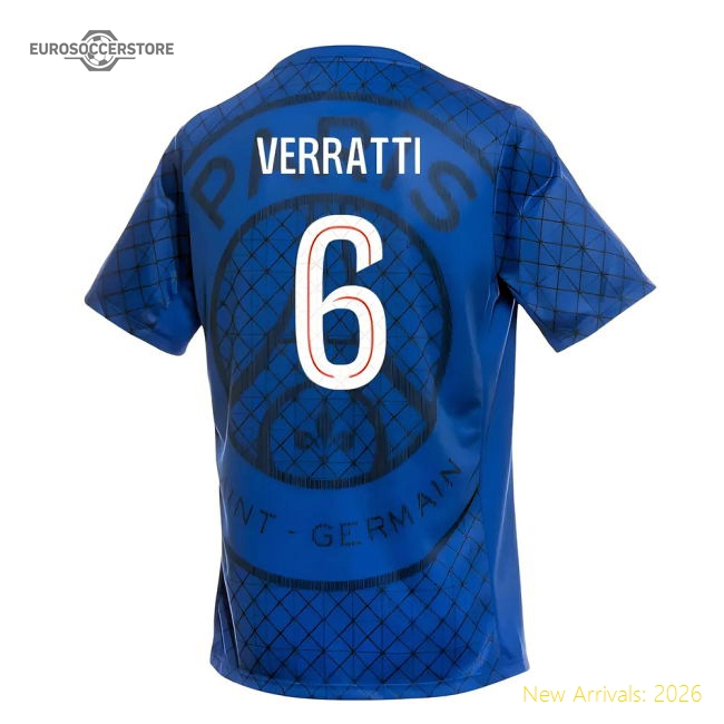 Authentic 2025-2026 Psg Academy Pro Home Pre Match Shirt (Royal) (Verratti