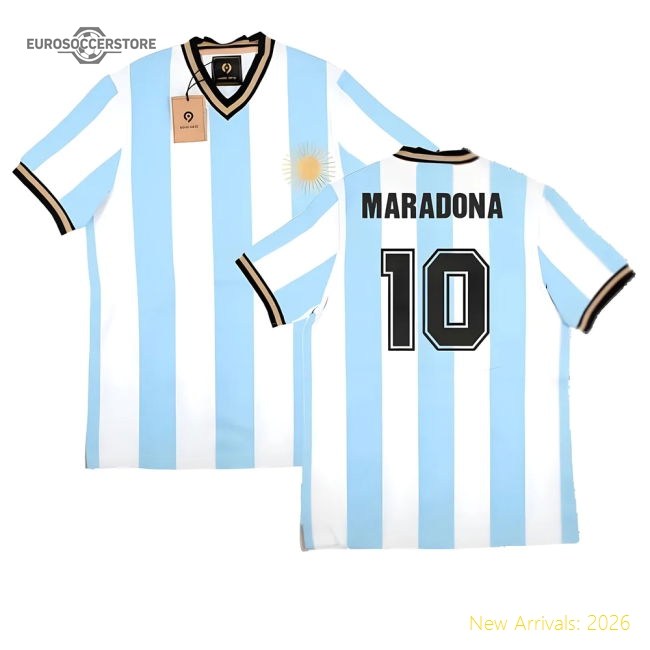 False Nein Argentina National Team Home Vintage Shirt (maradona 10)