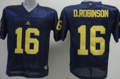 Men's U-M Wolverines #16 Denard Robinson Blue 2024 stitched durabl