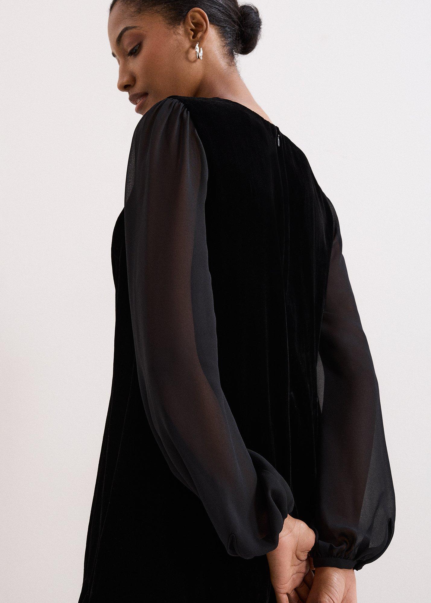 Petite Velvet Swing Dress