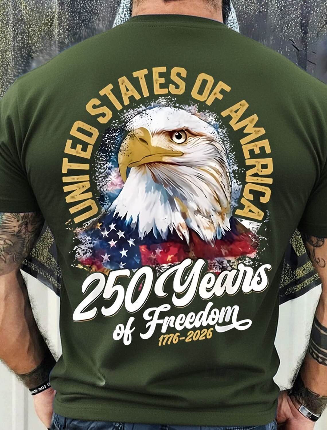 4th of July 2026 250th Memorial Day Men's Patriotic Designer Patriot Short Sleeve T-Shirt