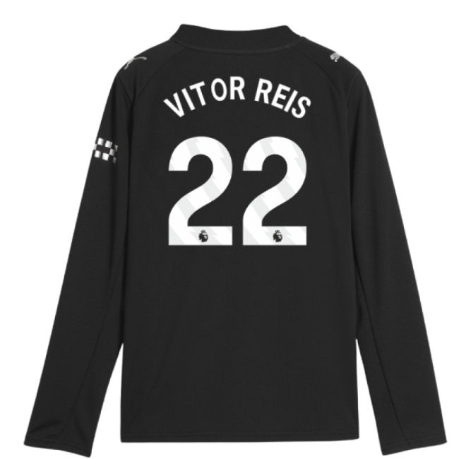 2025-2026 Man City Long Sleeve Away Shirt (Kids) (Vitor Reis 22)